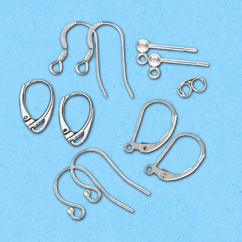 .925 Sterling Silver Earring Findings - Too Cute Beads