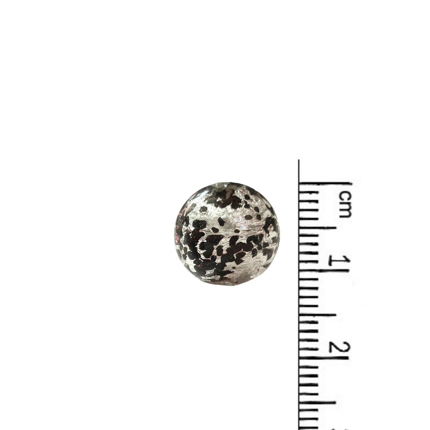 12mm Murano Glass Bead - Burgundy Silver