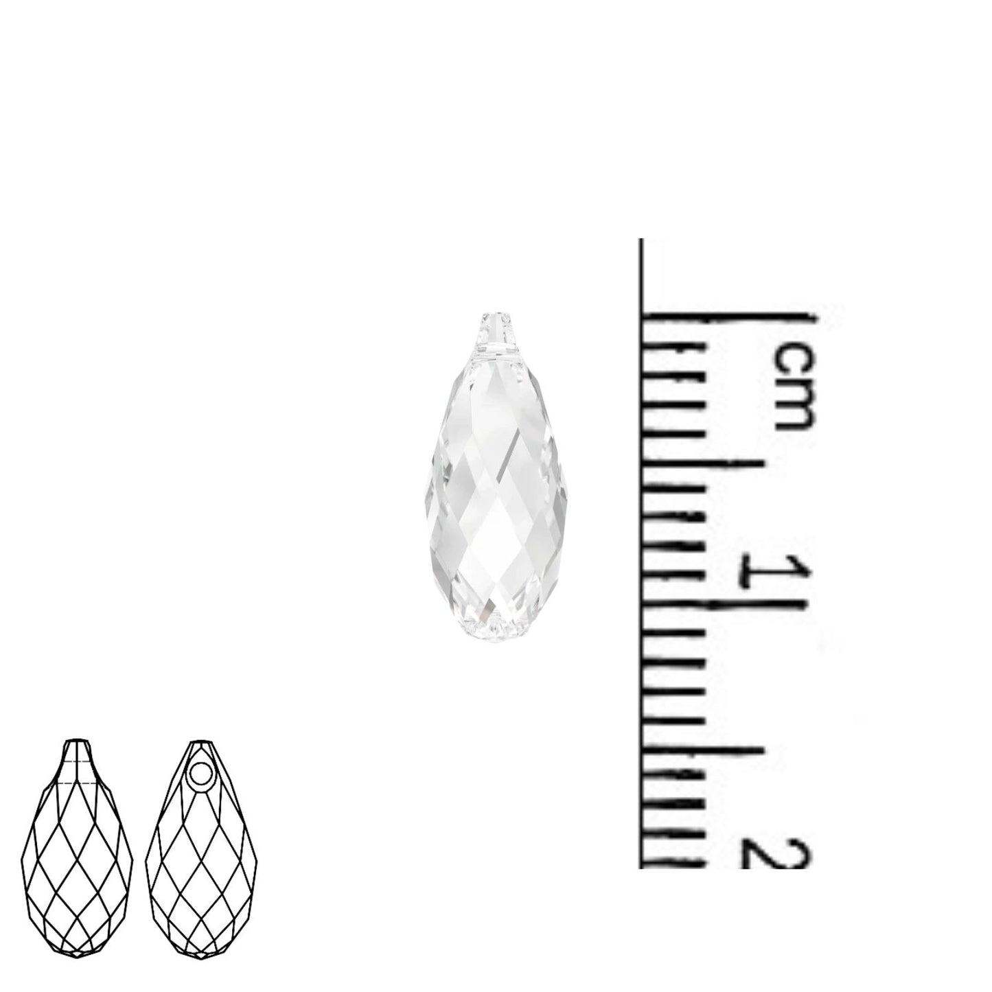 Swarovski 11x5.5mm Briolette Pendant - Crystal (1pc)