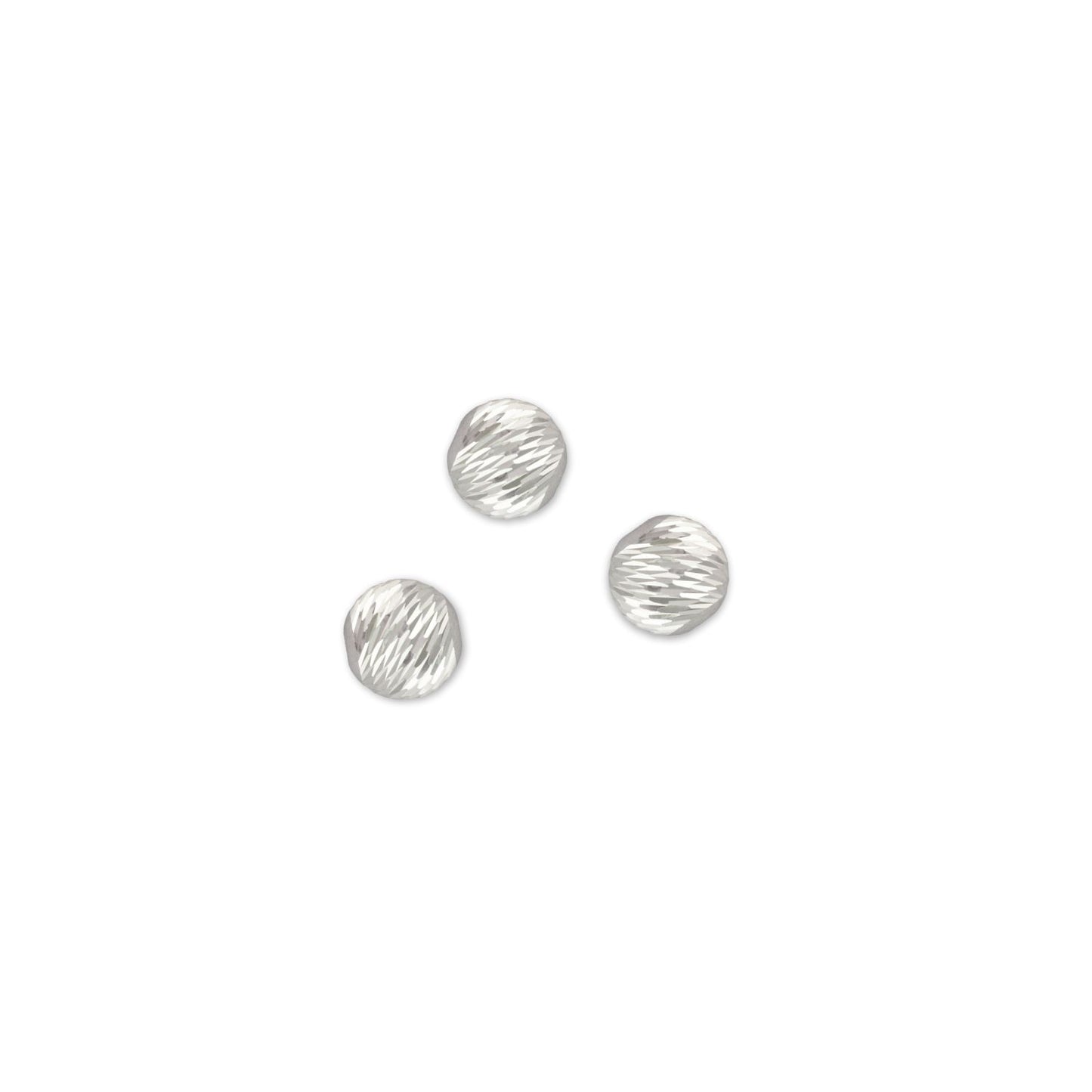 4mm Sterling Silver Multi-cut beads on a white background.