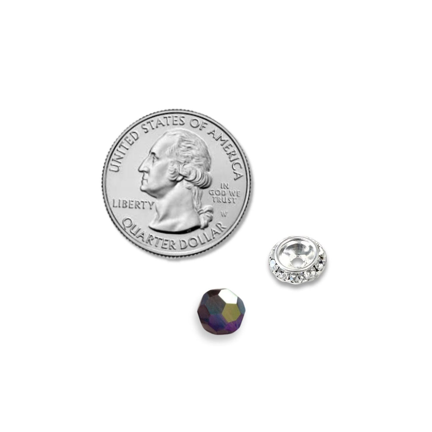 Crystal Contour Bead with Quarter and Swarovski Round