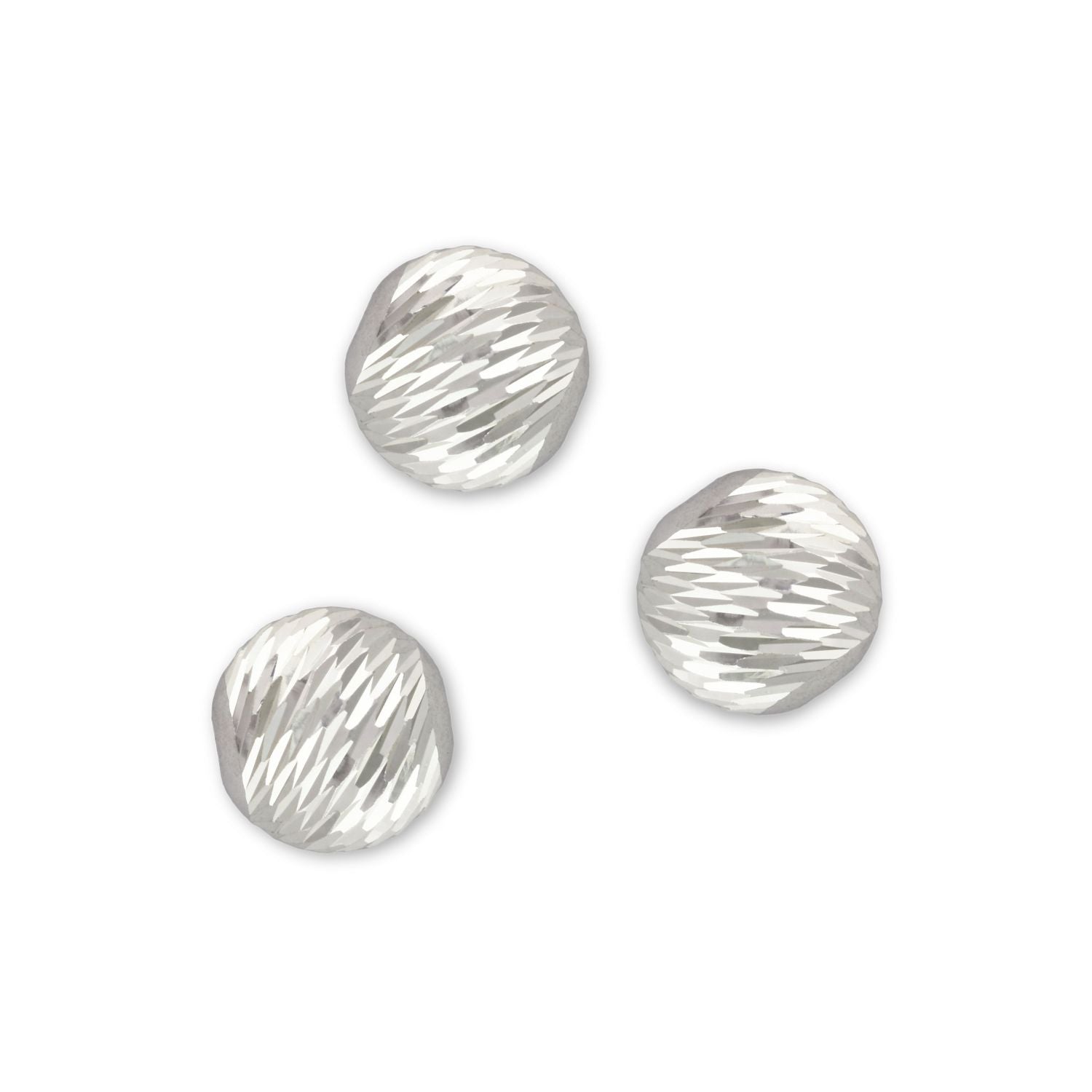 8mm Sterling Silver Multi-cut beads on a white background.