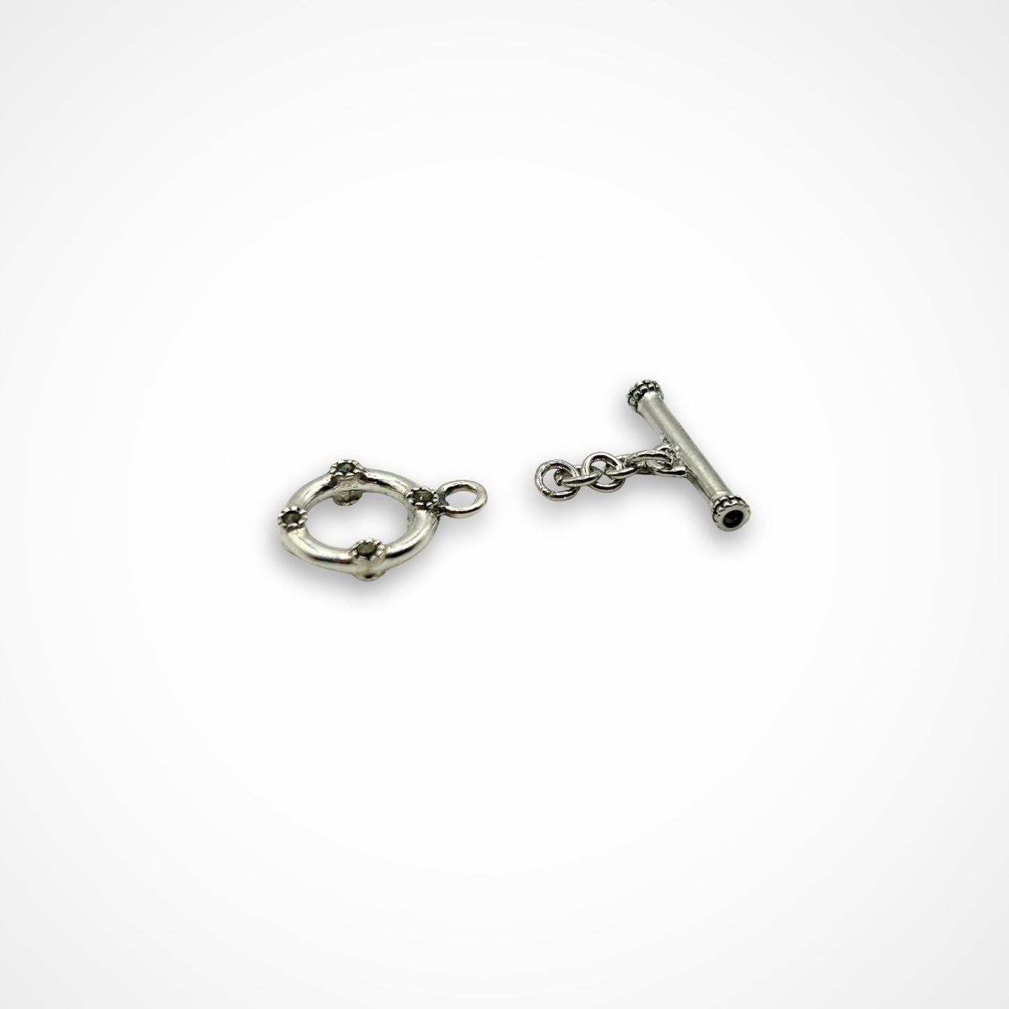 11mm Sterling Silver Toggle with Marcasite Stones