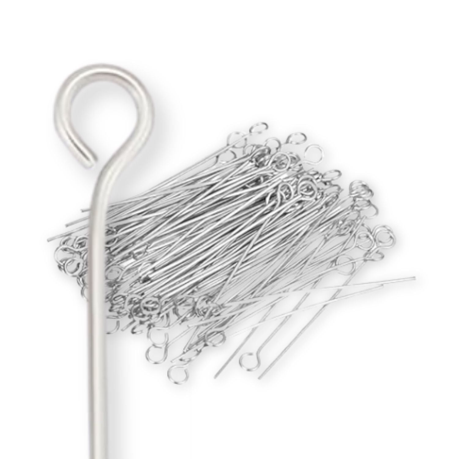 .925 Sterling Silver 24ga. Eye Pin - 2" (10 Pack)