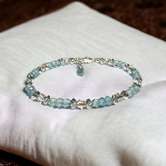 ✨ Exquisite Blue Topaz and Swarovski Shimmer Bracelet Kit ✨