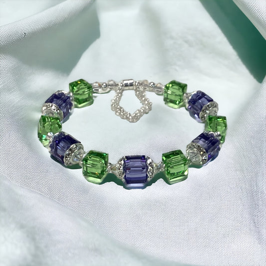 Bracelet Kit -  💫 Peridot and Tanzanite Crystal Bracelet and Earring Kit (Sterling) 💫