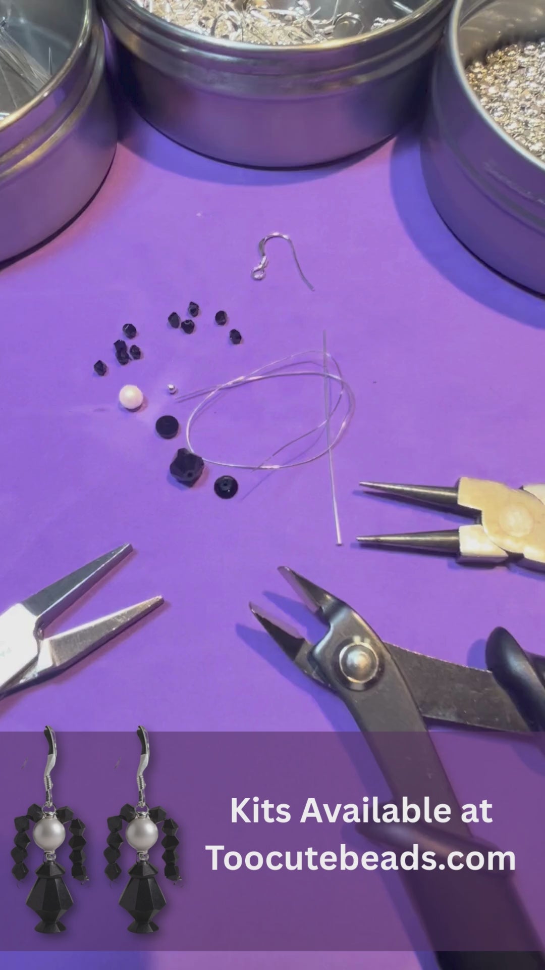 Wednesday Inspired Crystal Earring Kit