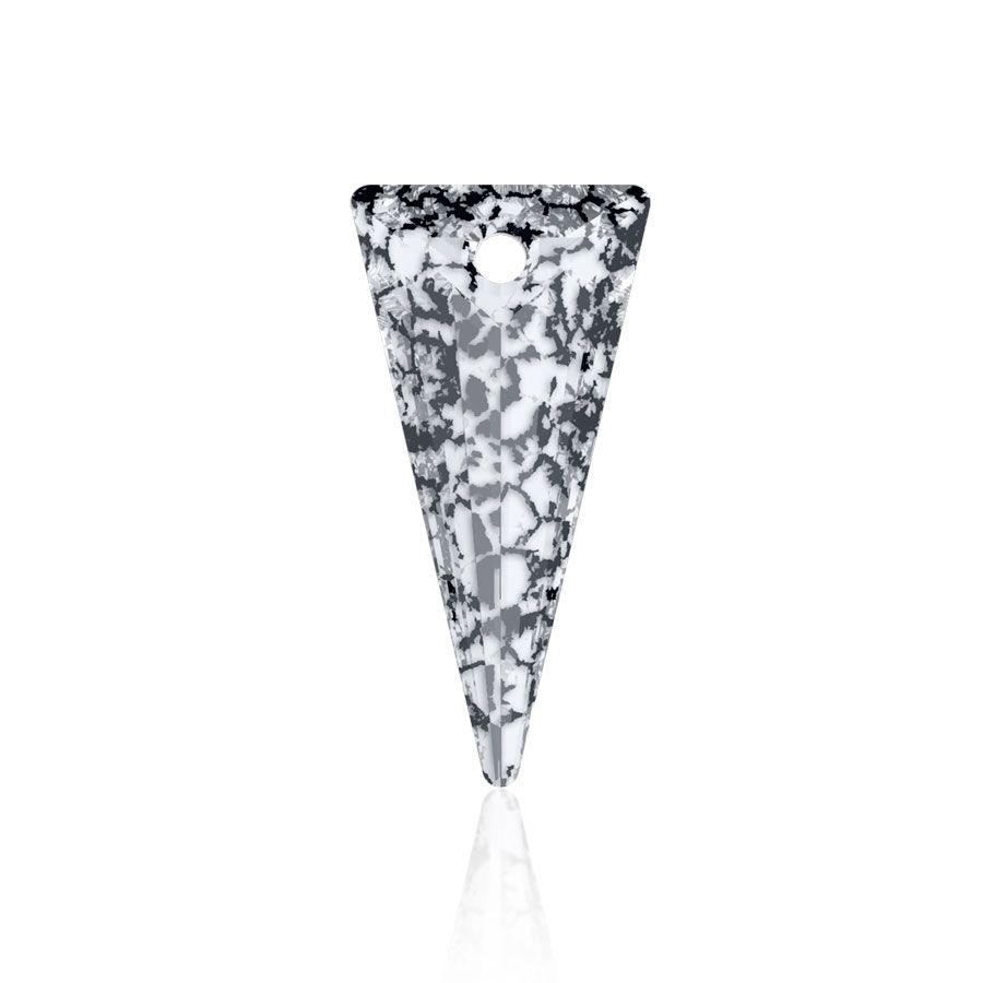 6840 Swarovski Crystal 28mm Spike Pendant  - Crystal Black Patina (1 Piece)