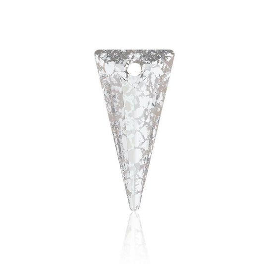 6840 Swarovski Crystal 28mm Spike Pendant - Crystal Silver Patina (1 Piece) - Too Cute Beads