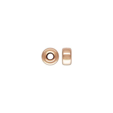 14K Rose Gold Filled 5.3x2.8mm Rondelle - 1.4mm Hole (1 Piece) - Too Cute Beads