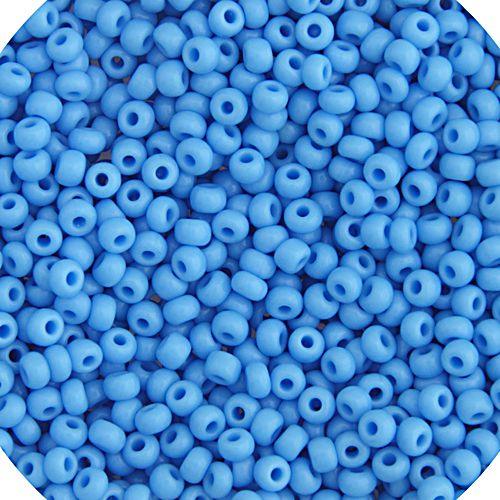 CZECH SEEDBEAD APPROX 22g VIAL 8/0 OPAQUE LIGHT BLUE - Too Cute Beads
