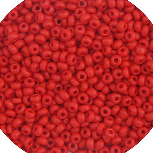 CZECH SEEDBEAD APPROX 22g VIAL 8/0 OPAQUE LIGHT RED - Too Cute Beads