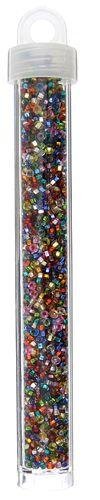 CZECH SEEDBEAD APPROX 22g VIAL 10/0 SILVER LINED ASSORTED - Too Cute Beads