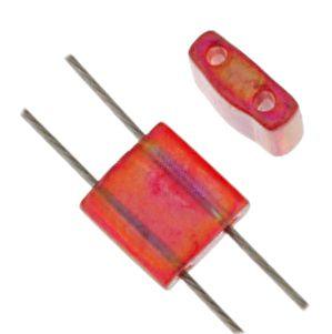 TILA 5x5mm 2Hole approx. 5.2g Red Transparent AB