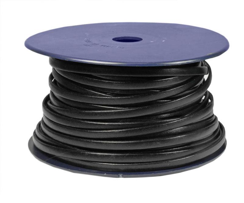 5 x 1.5mm Flat Greek Leather - Black (Sold by the Inch) - Too Cute Beads