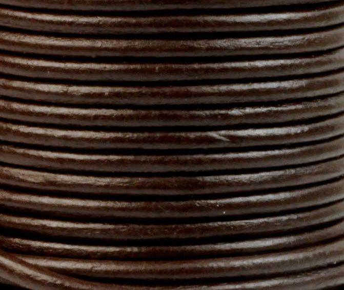 3mm Round Greek Leather - Brown (12 Inches) - Too Cute Beads