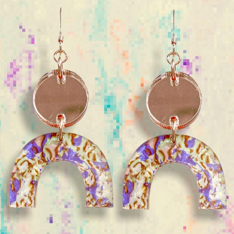 Rose Gold Spatter Acrylic Earring - Jewelry Making Kit - Too Cute Beads