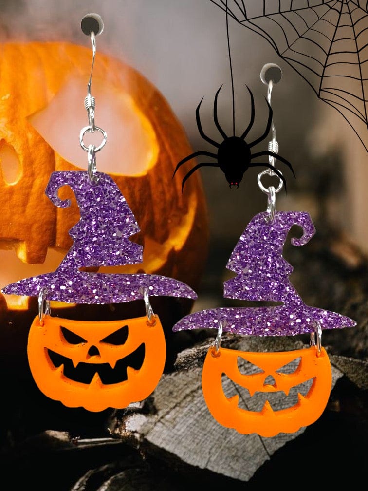 Halloween Pumpkin and Wizard hotsell Hat Earrings