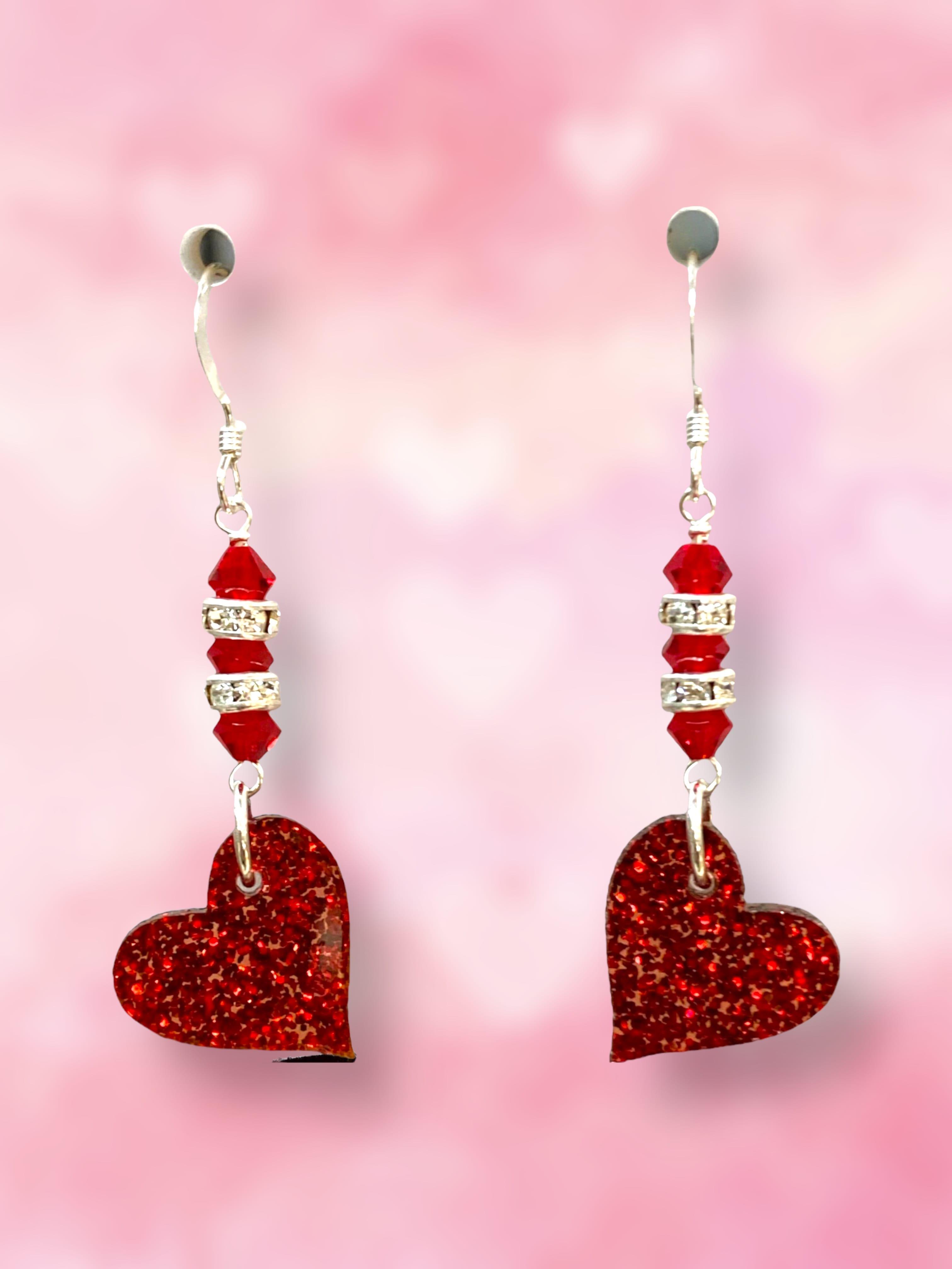 Sparkling Siam Heart Earring Kit – Too Cute Beads