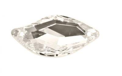 Swarovski 3254 Diamond Leaf 30mm Sew-On - Crystal Silver Shade Foiled (1 Piece) - Too Cute Beads