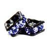 4mm Black Finish Squaredell - Tanzanite (Sold by the piece)