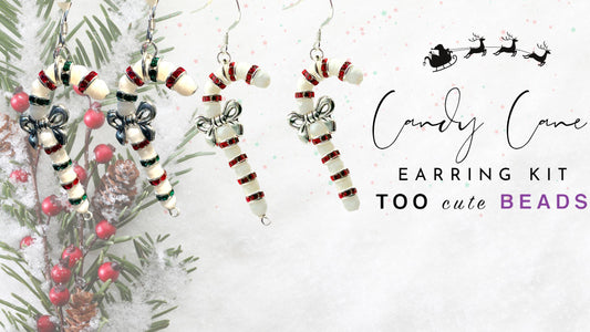 Introducing the New Candy Cane Christmas Earring Kit: Red, White, and Green Delight!
