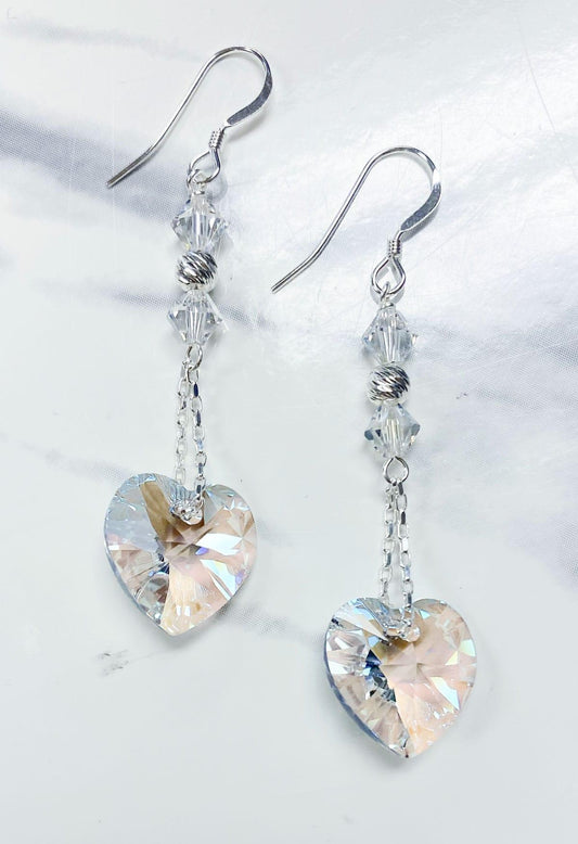 Crystal Moonlight Heart Drop Earring Kit - Too Cute Beads