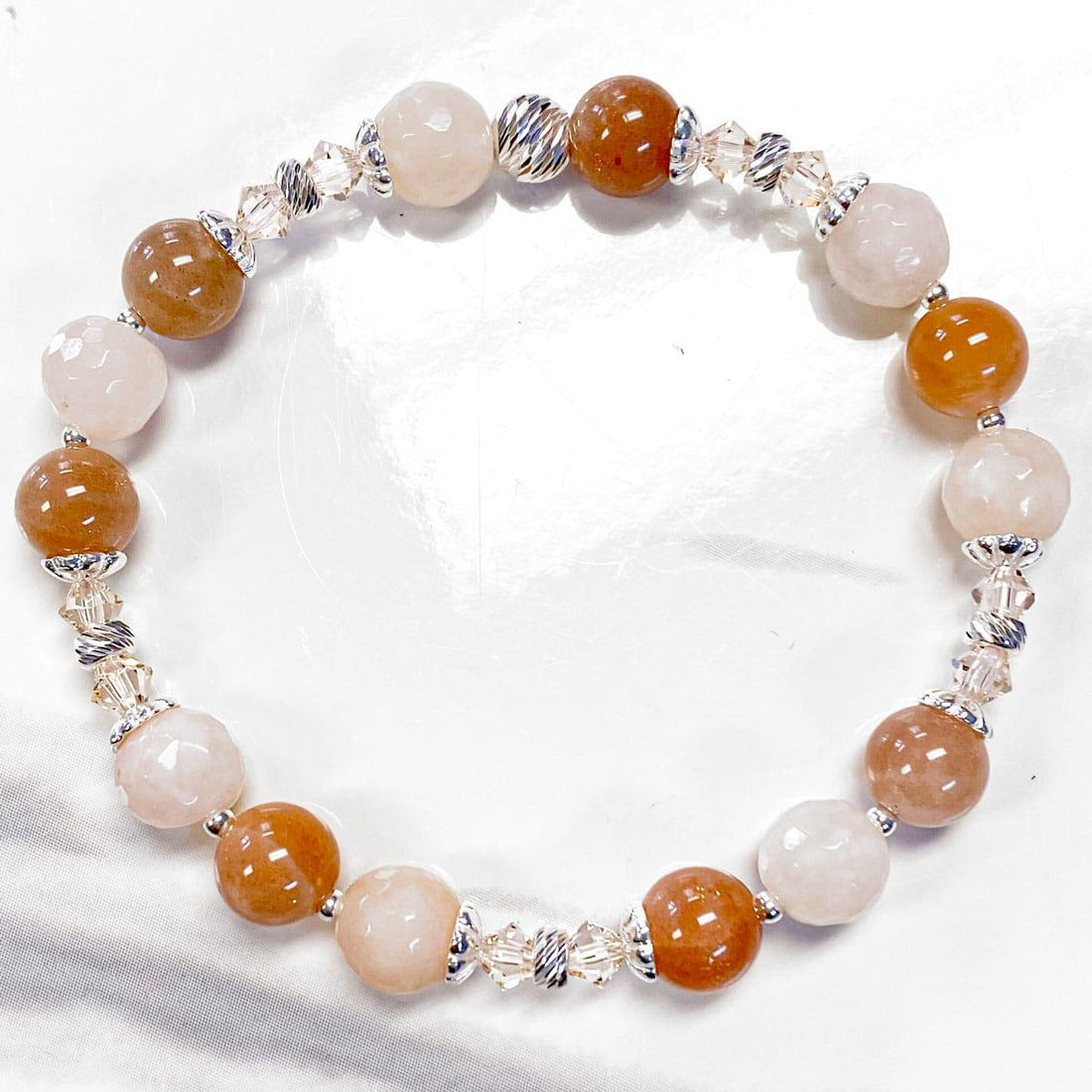 Peach Sunstone Gemstone Bracelet Kit Instructions - Too Cute Beads