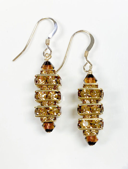 Stacked Smoke Topaz Earring Kit Instructions - Too Cute Beads