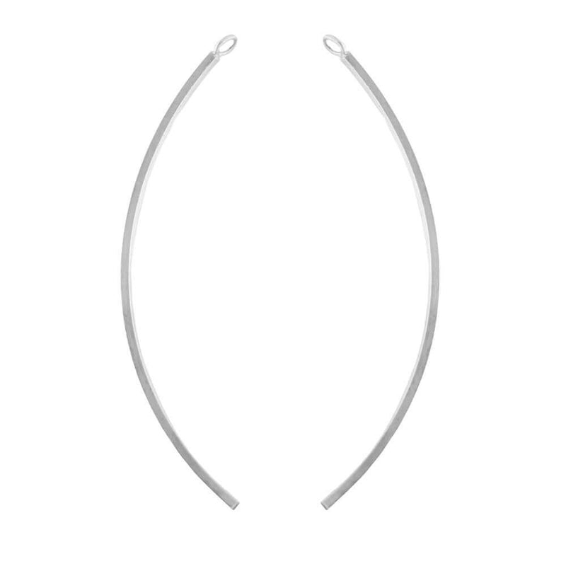 .925 Sterling Silver Curved Earring Findings - Too Cute Beads