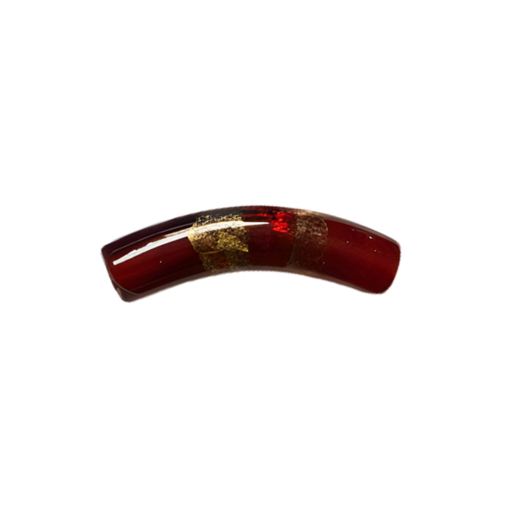 Murano Glass Curved Tube Beads – 35x7mm Handcrafted Italian Enchantment (Sold by the Piece)