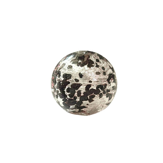 12mm Murano Glass Bead - Burgundy Silver