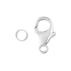 .925 Sterling Silver Oval Lobster Trigger Clasp (Includes Closed Ring) - 7x13mm (1 Set)