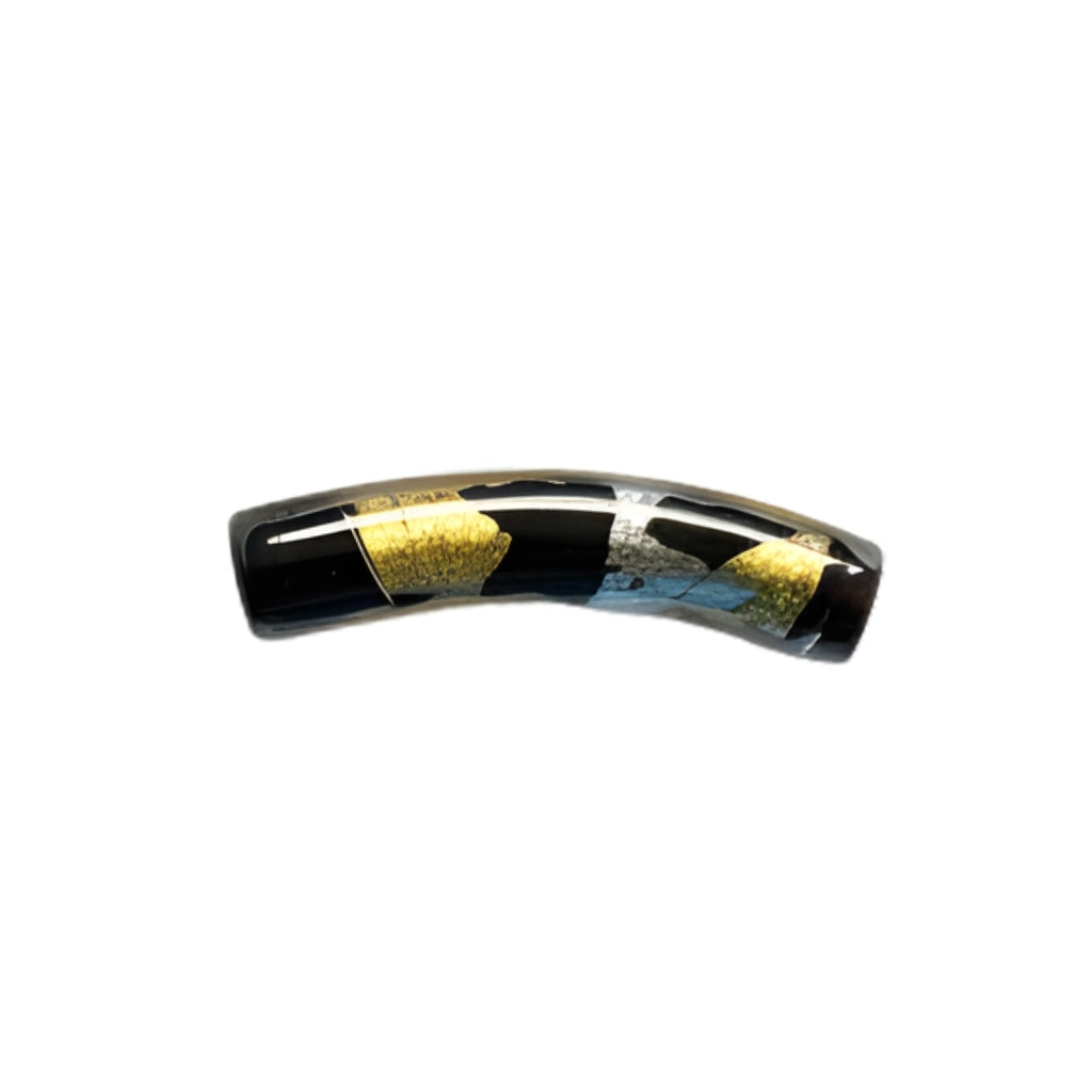 Murano Glass Curved Tube Beads – 35x7mm Handcrafted Italian Enchantment (Sold by the Piece)