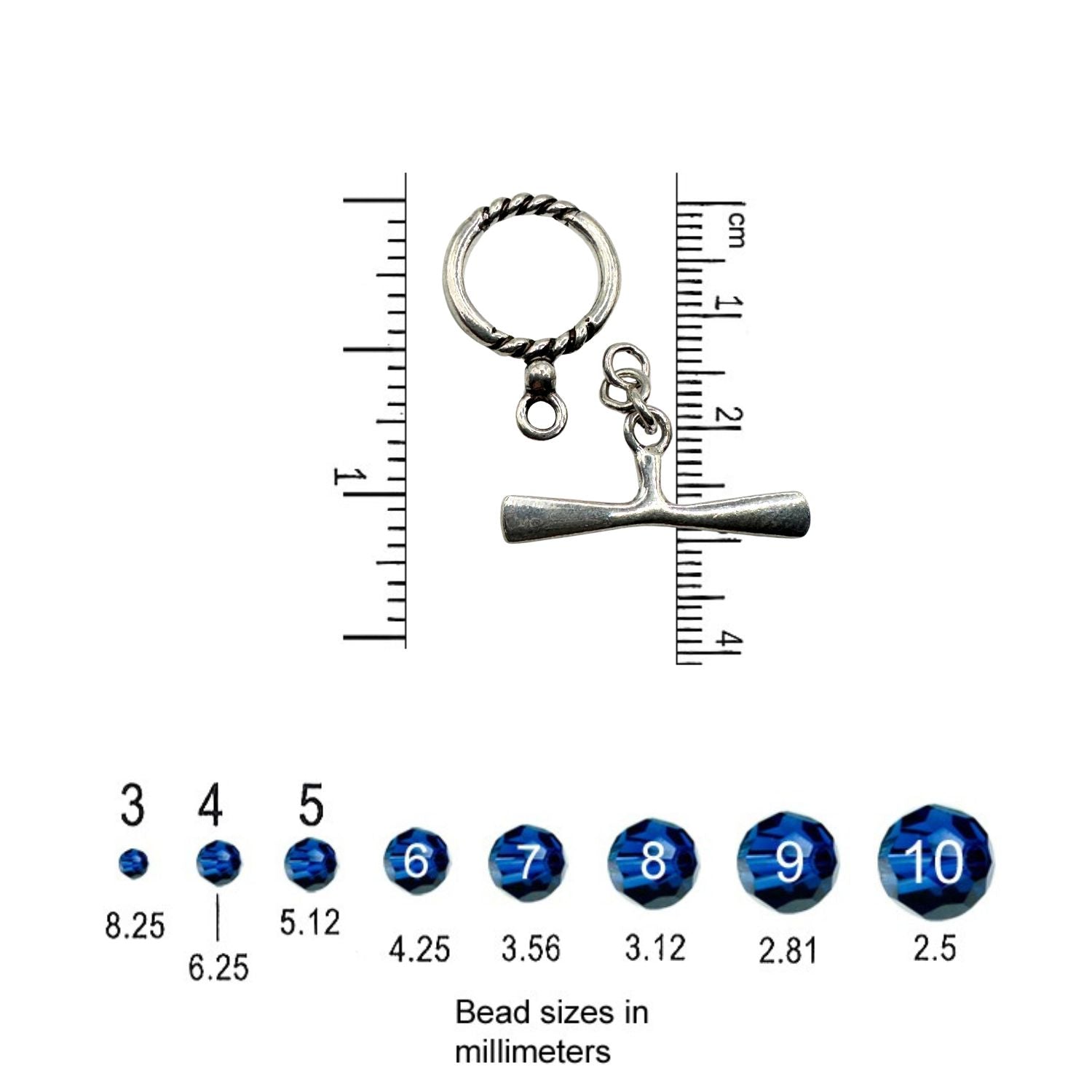 .925 Sterling Silver Half Twist Toggle  Oxidized  - 14mm (1 Set)