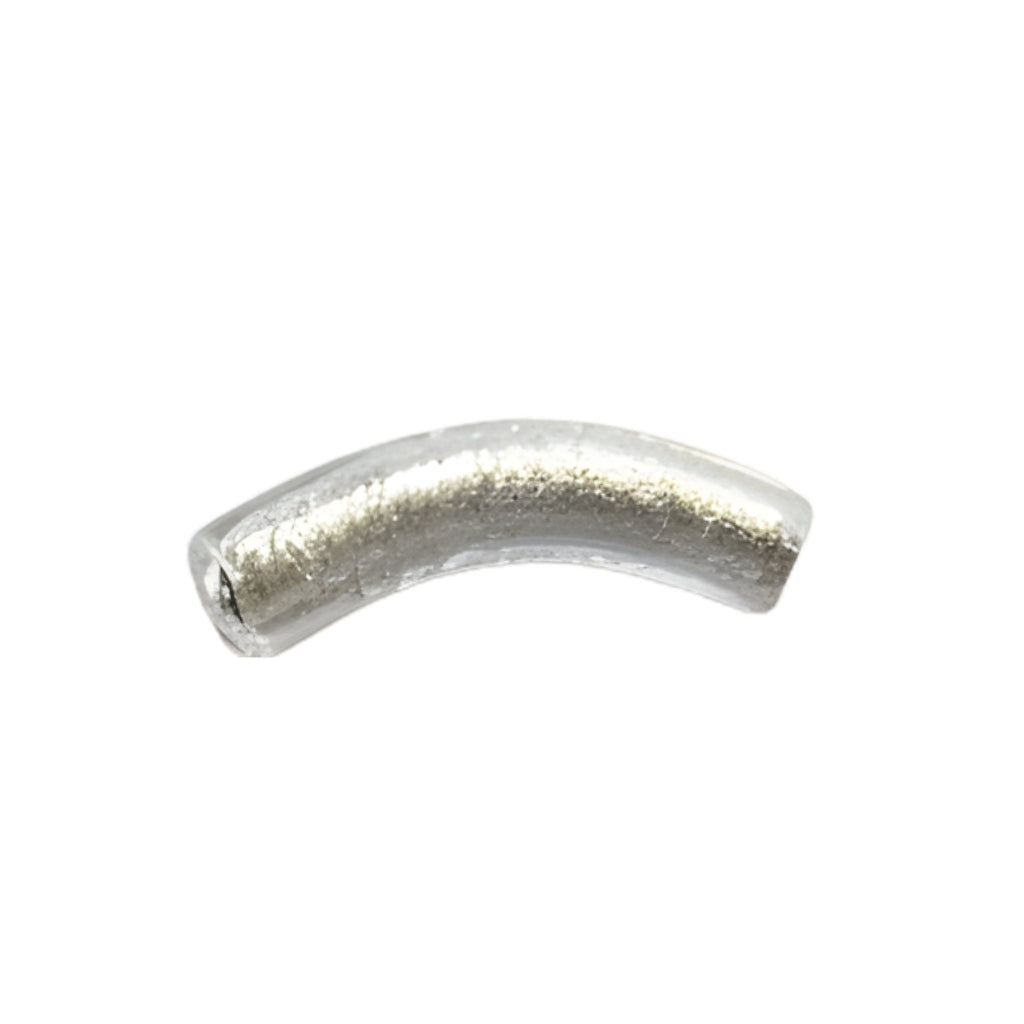 Murano Glass Curved Tube Beads – 35x7mm Handcrafted Italian Enchantment (Sold by the Piece)