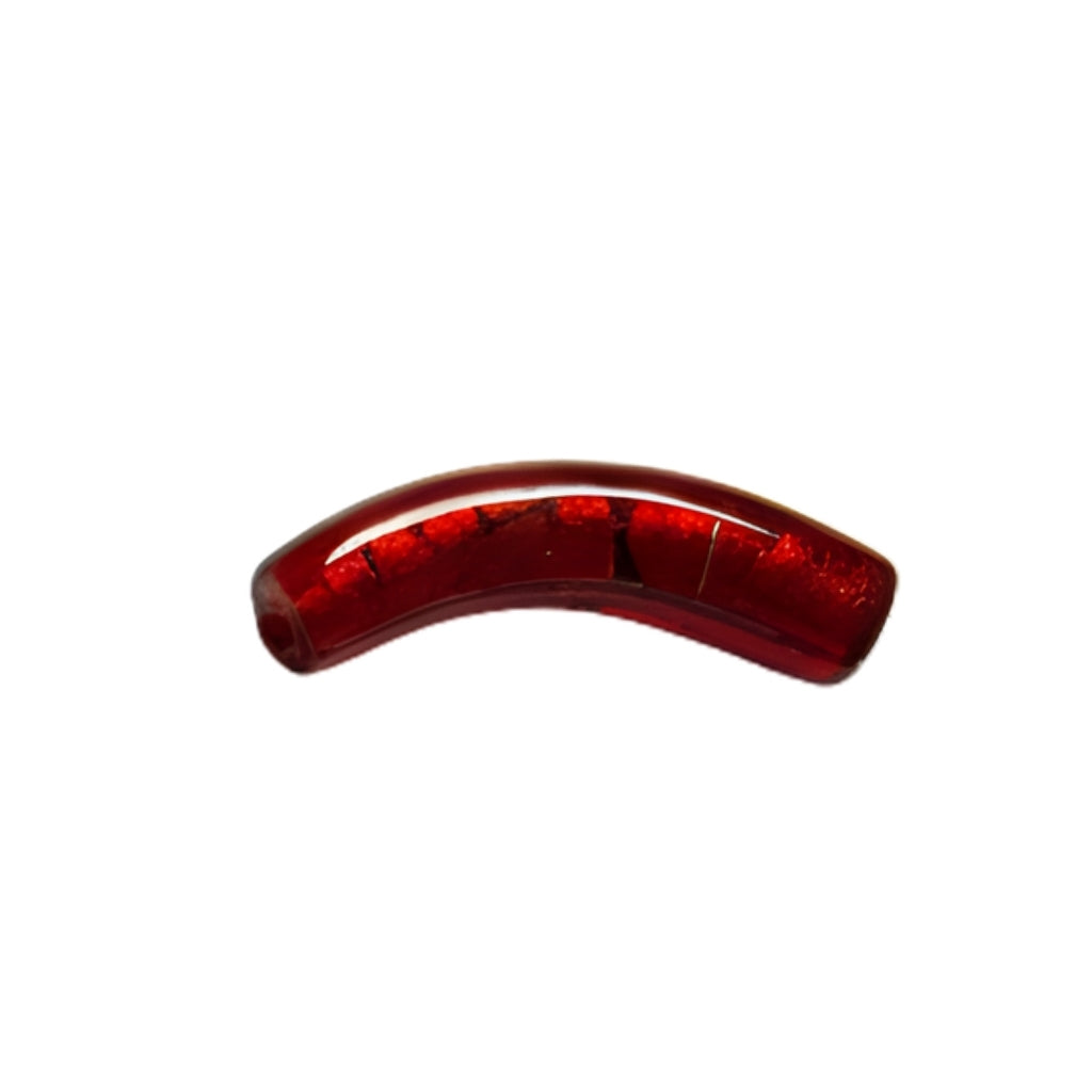 Murano Glass Curved Tube Beads – 35x7mm Handcrafted Italian Enchantment (Sold by the Piece)