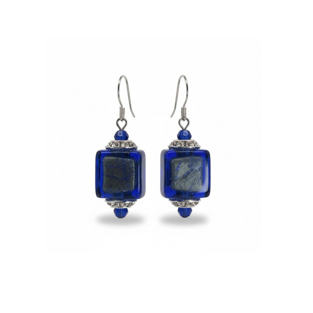 Dark Sapphire Murano Cube Earring Kit