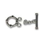 2 Strand 11mm Sterling Silver Toggle with Marcasite Stones