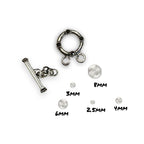 2 Strand 11mm Sterling Silver Toggle with Marcasite Stones