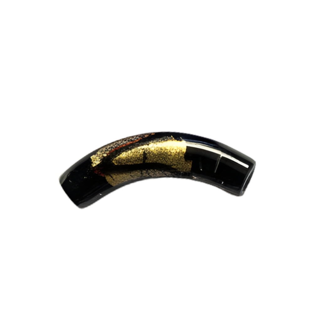 Murano Glass Curved Tube Beads – 35x7mm Handcrafted Italian Enchantment (Sold by the Piece)