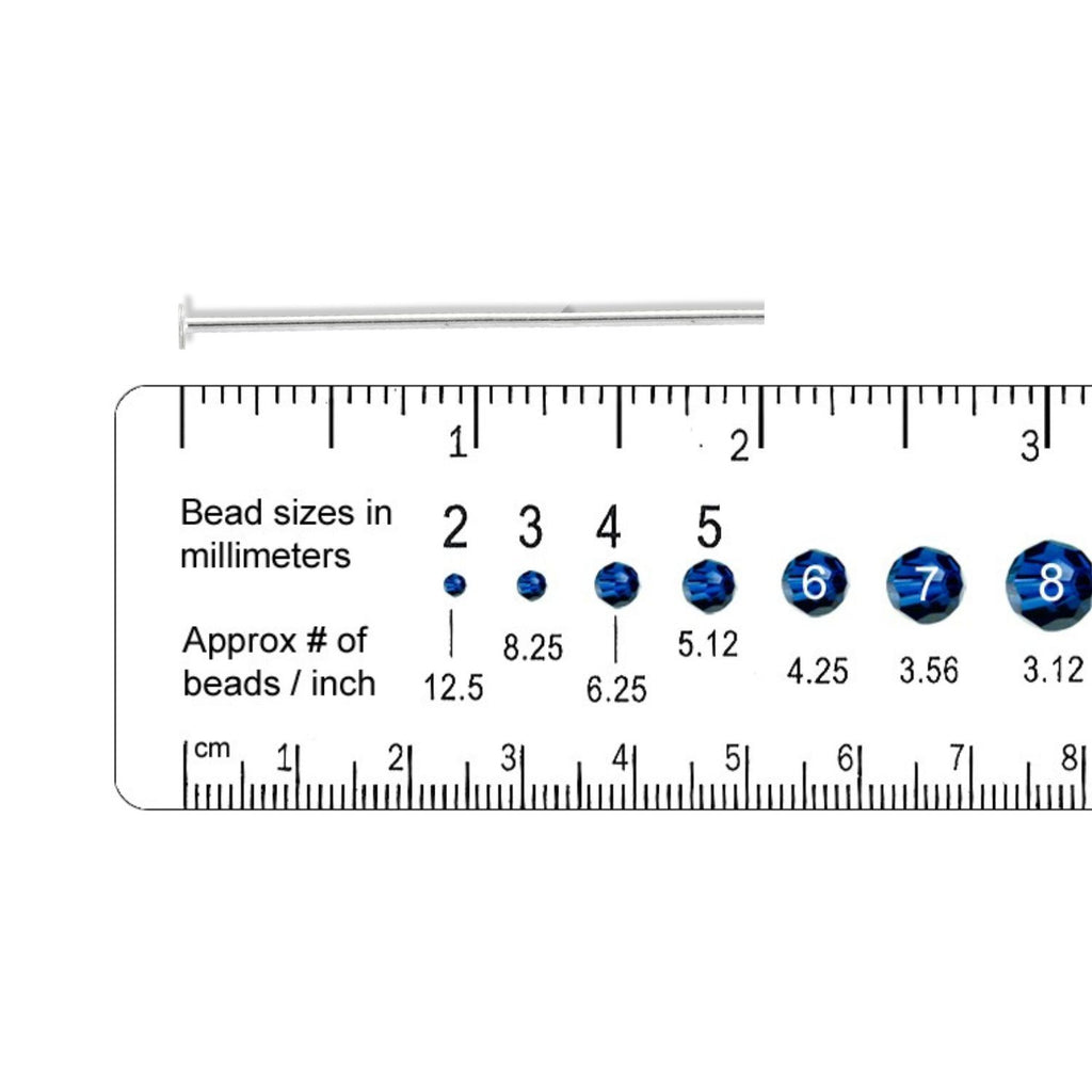 .925 Sterling Silver 24ga. Headpin - 2" (10 pack)