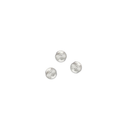 2.5mm Sterling Silver Multi-cut beads on a white background.