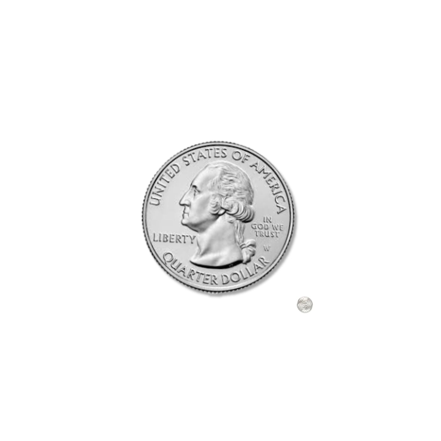 2.5mm Multi-Cut Bead next to a quarter for size reference.