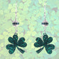 Sparkling Shamrock  Earrings (Ready to Wear)