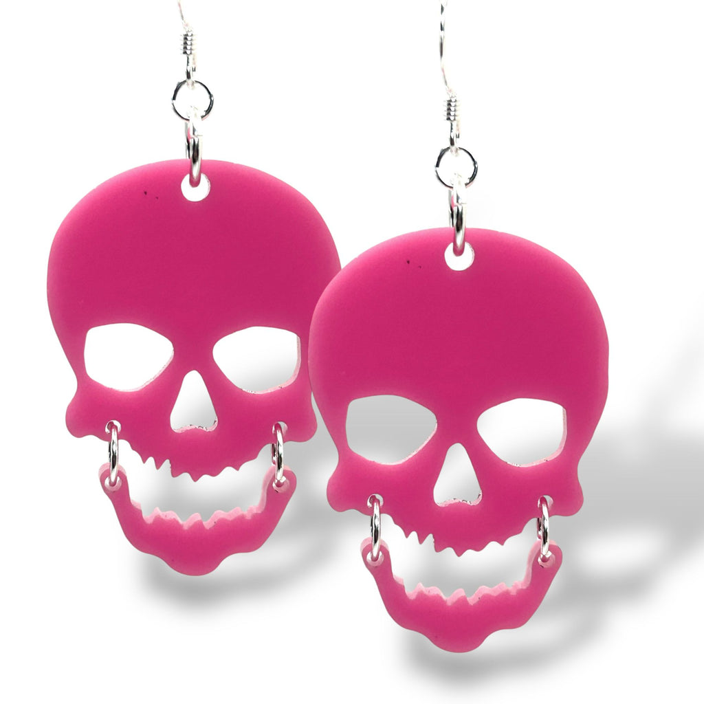 Scary Skull Halloween Earrings - New Summerween Colors! (Ready to Wear)