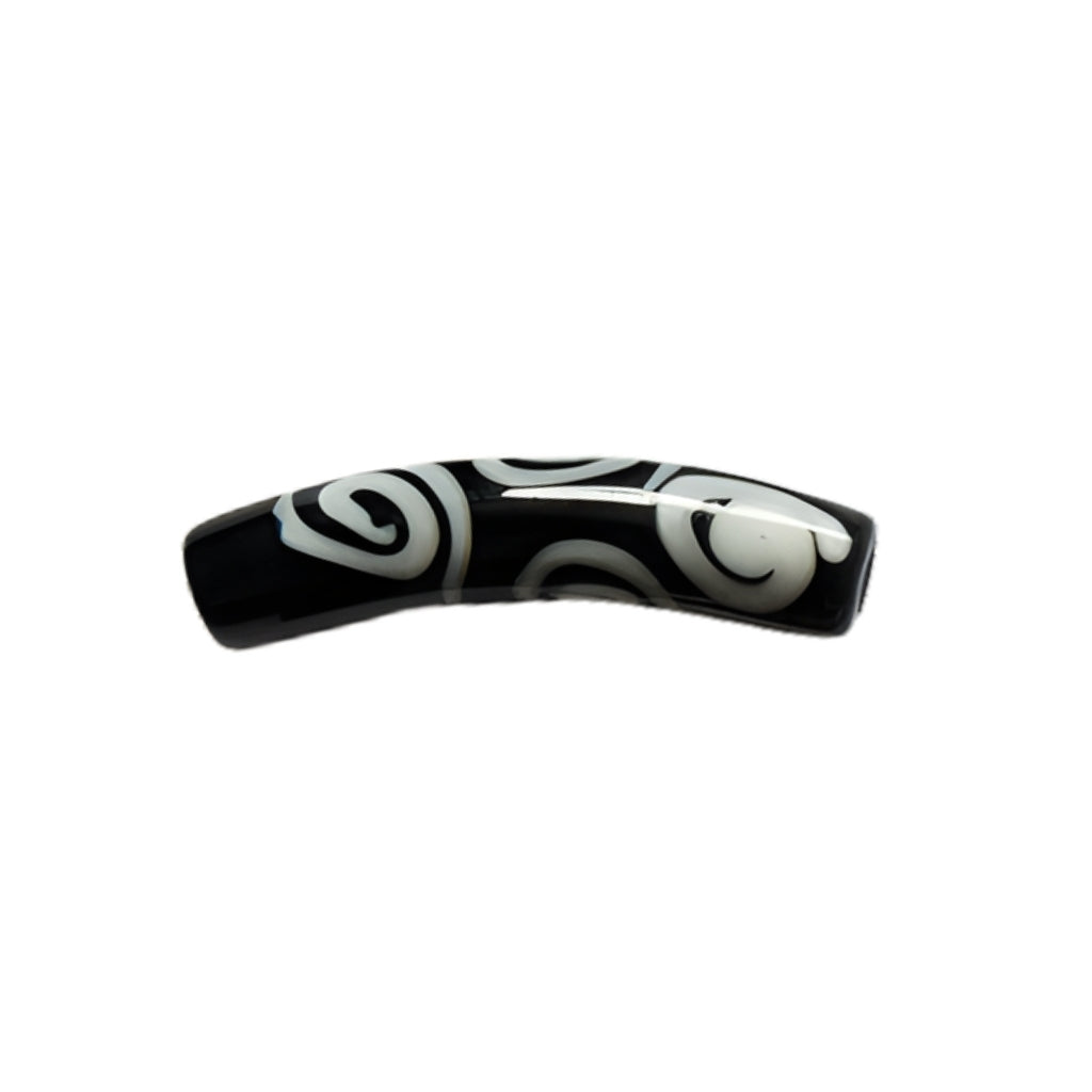 Murano Glass Curved Tube Beads – 35x7mm Handcrafted Italian Enchantment (Sold by the Piece)