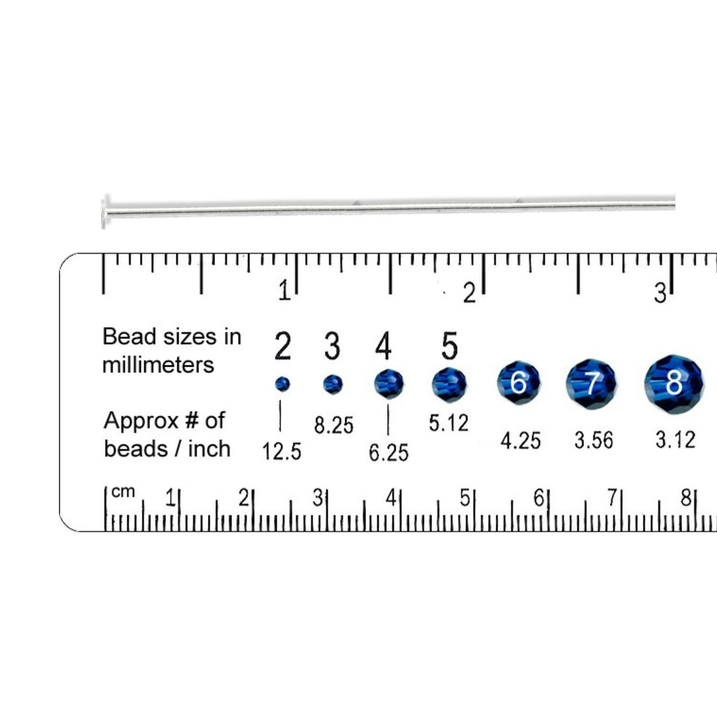 .925 Sterling Silver 22ga. Headpin - 3" (6pack)