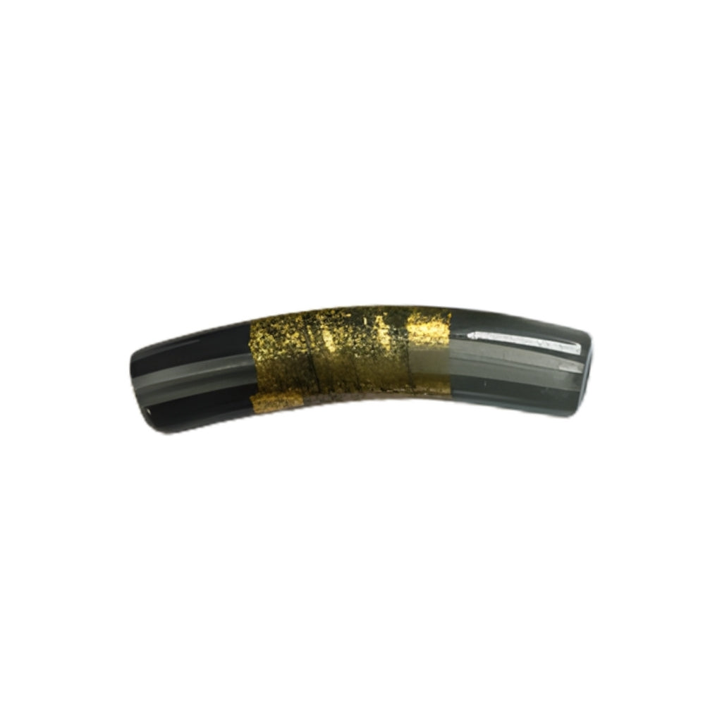 Murano Glass Curved Tube Beads – 35x7mm Handcrafted Italian Enchantment (Sold by the Piece)