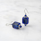 Dark Sapphire Murano Cube Earring Kit